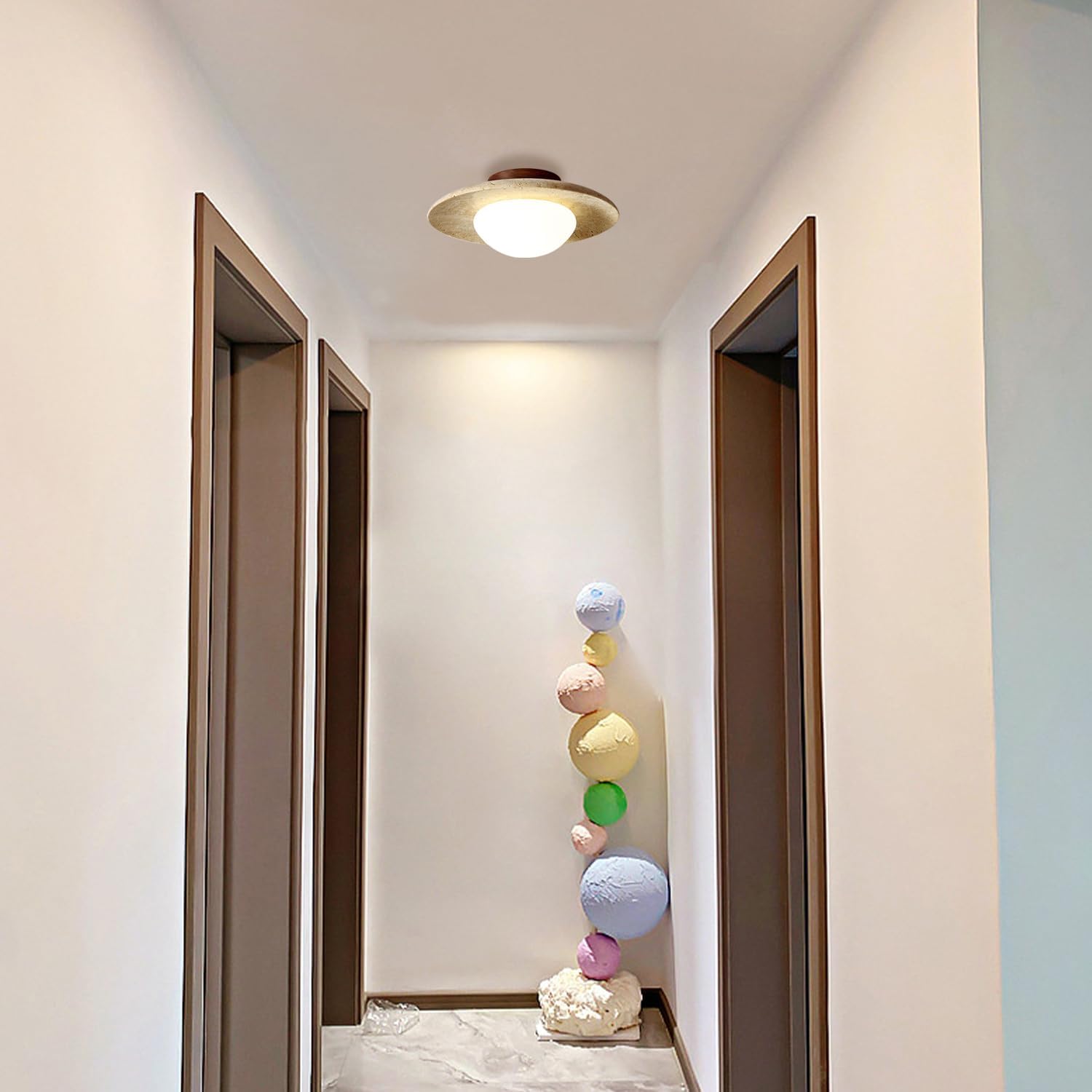 Nordic Travertine Ceiling Light with Scandinavian Minimalist Design