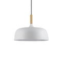 Nordic Yellow Pendant Light with Wood Accent