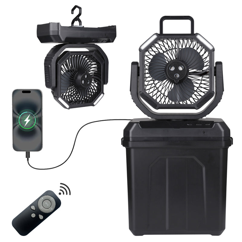 Portable Camping Fan with Mist Cooling for Outdoor Comfort Anywhere
