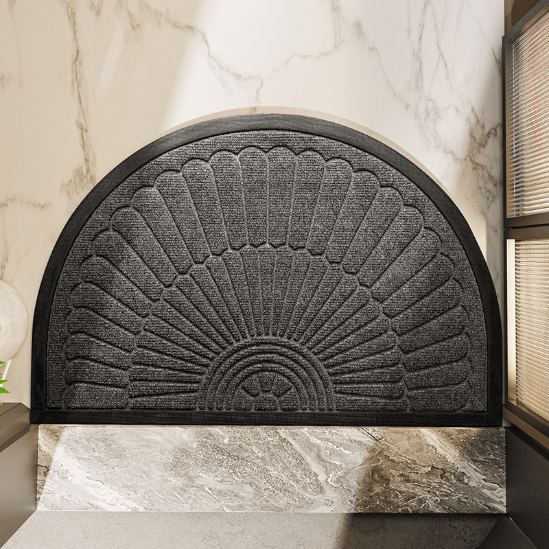 Premium Semi-Circular Door Mat With Heavy-Duty Non-Slip Backing