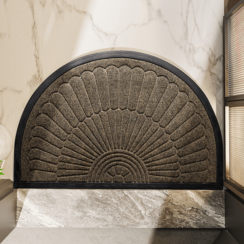 Premium Semi-Circular Door Mat With Heavy-Duty Non-Slip Backing