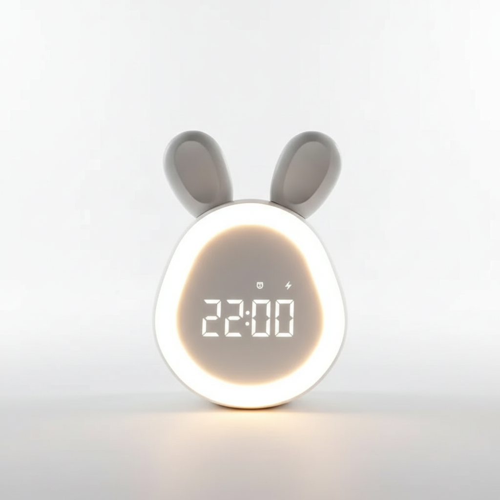 Rabbit Alarm Clock with LED Display and Night Light