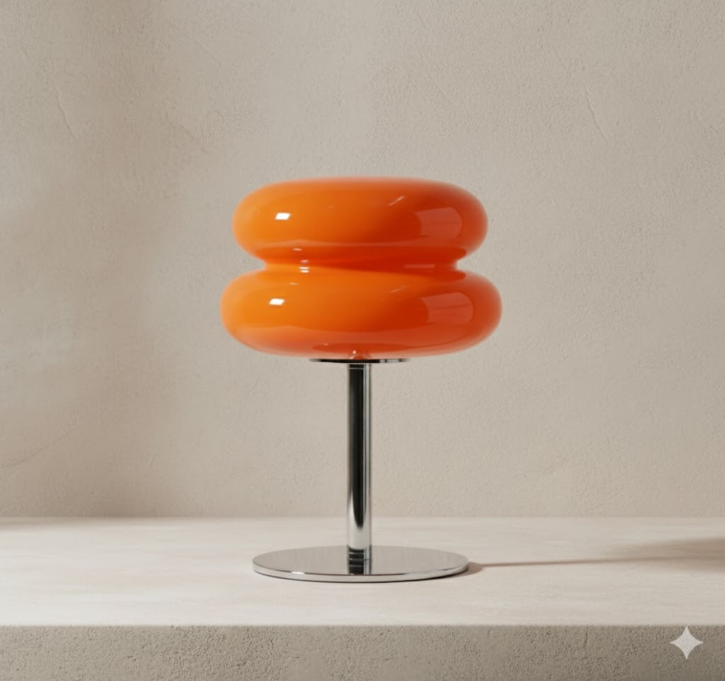 Retro Acrylic Table Lamp with Bubble Shade Design