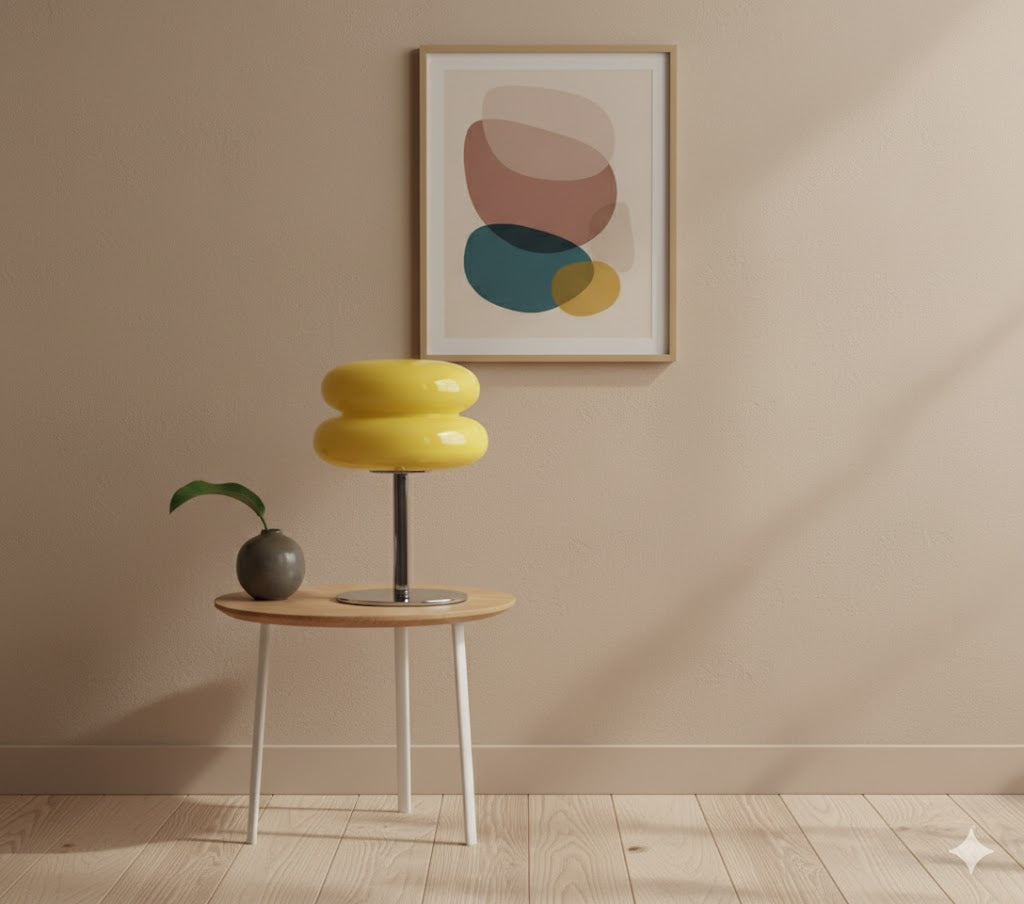 Retro Acrylic Table Lamp with Bubble Shade Design