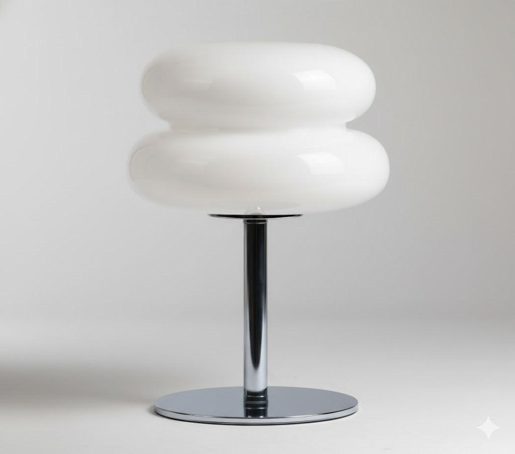Retro Acrylic Table Lamp with Bubble Shade Design