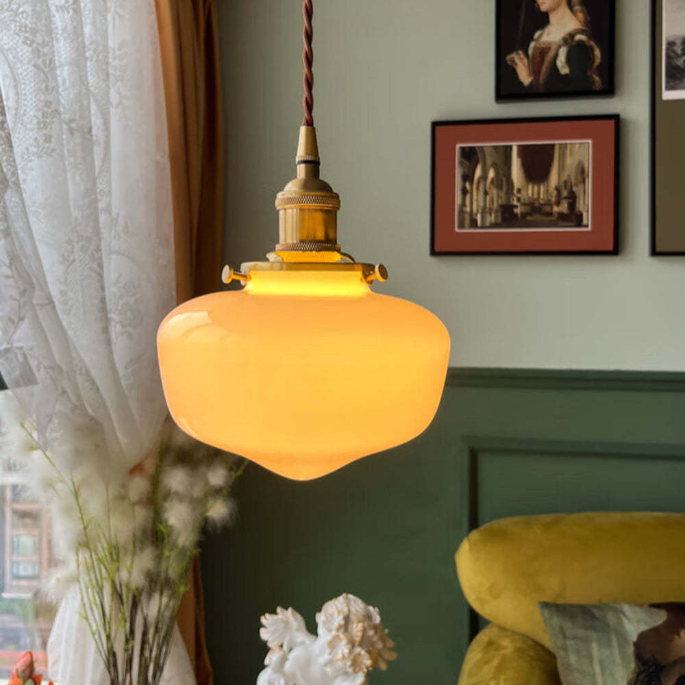 Retro Glass Lantern Pendant Light