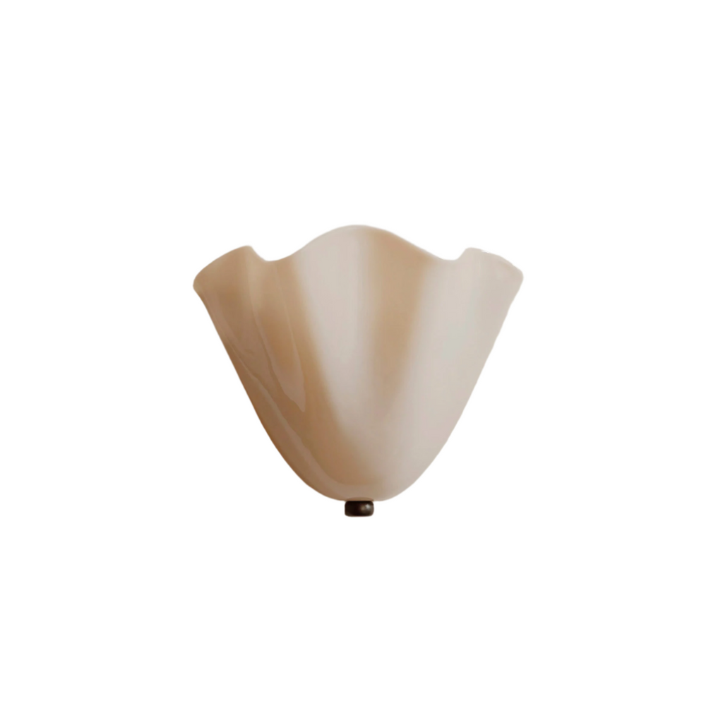 Retro Glass Wall Light with Shell Shade Design