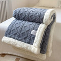 Reversible Blanket with Textured Pattern and Fleece