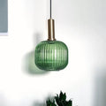 Ribbed Glass Pendant Light with Modern Crystal-Inspired Design