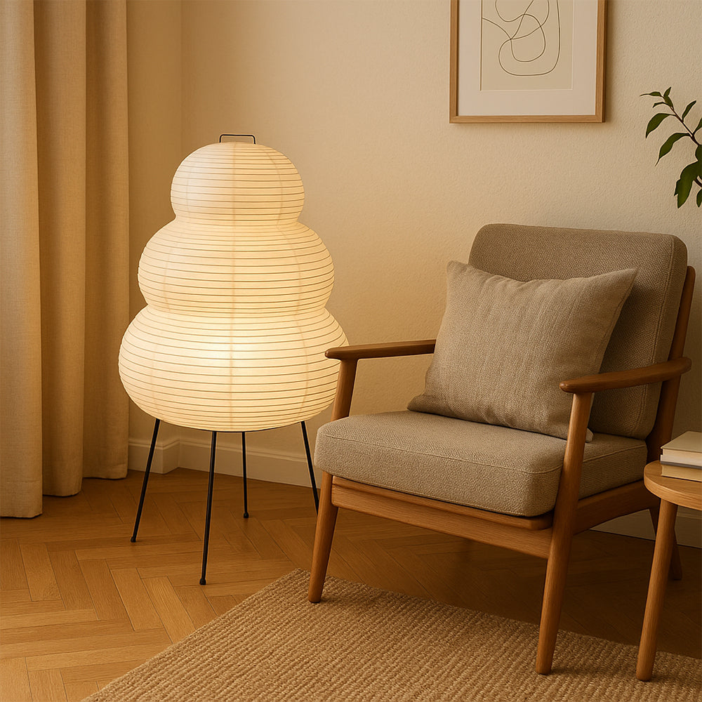 Rice Paper Floor Lamp with Japanese Design