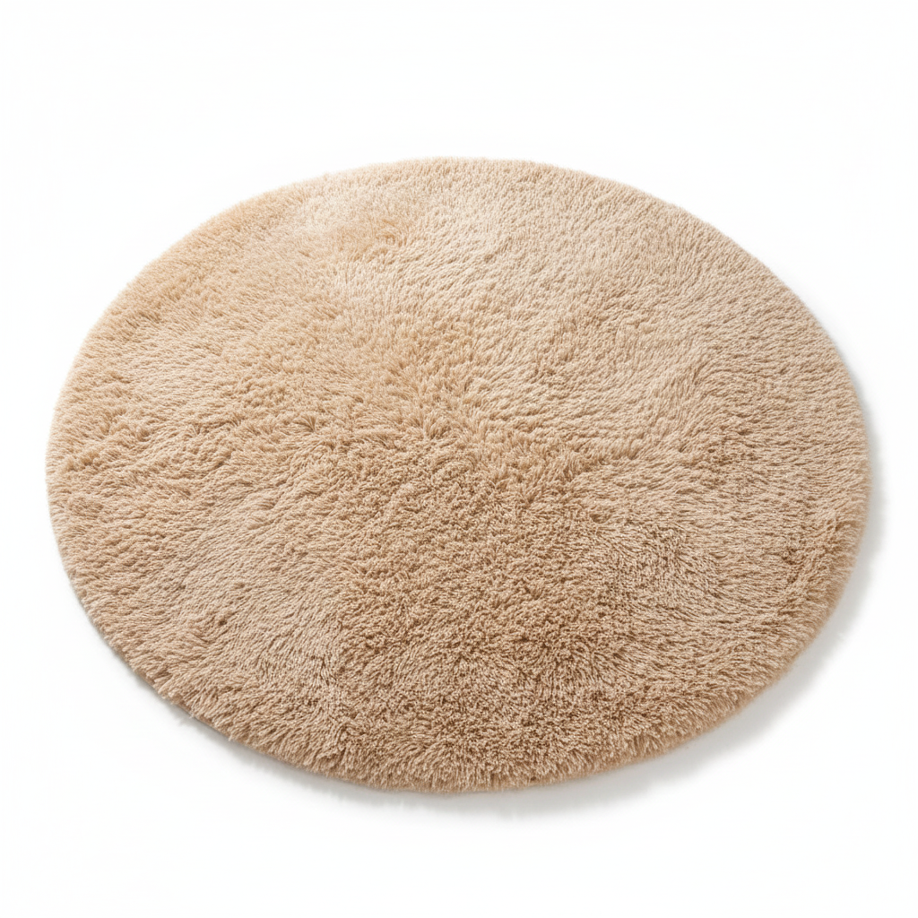 Round Plush Area Rug with Soft Shag Texture