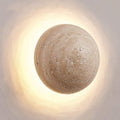 Round Travertine Wall Sconce with LED Glow