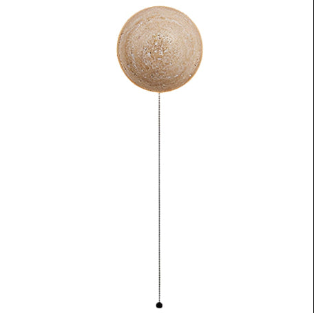 Round Travertine Wall Sconce with LED Glow
