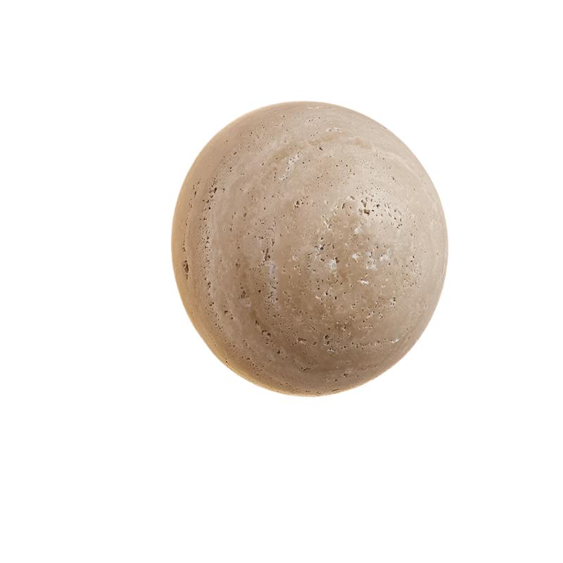 Round Travertine Wall Sconce with LED Glow