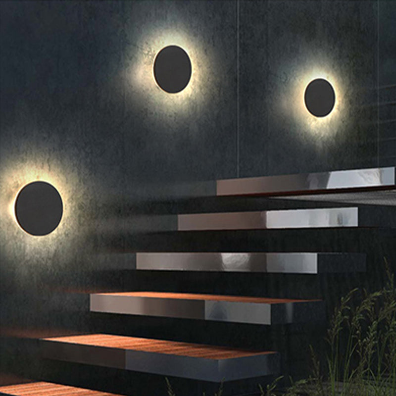 Round Wall Light with LED Halo Glow