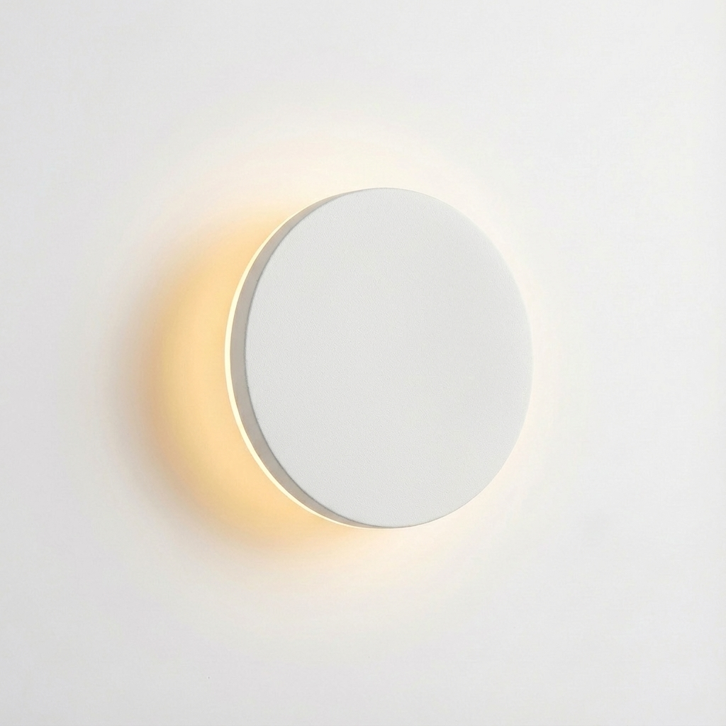 Round Wall Light with LED Halo Glow