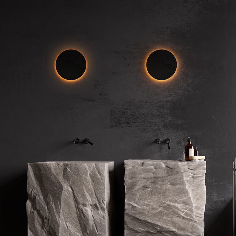 Round Wall Light with LED Halo Glow