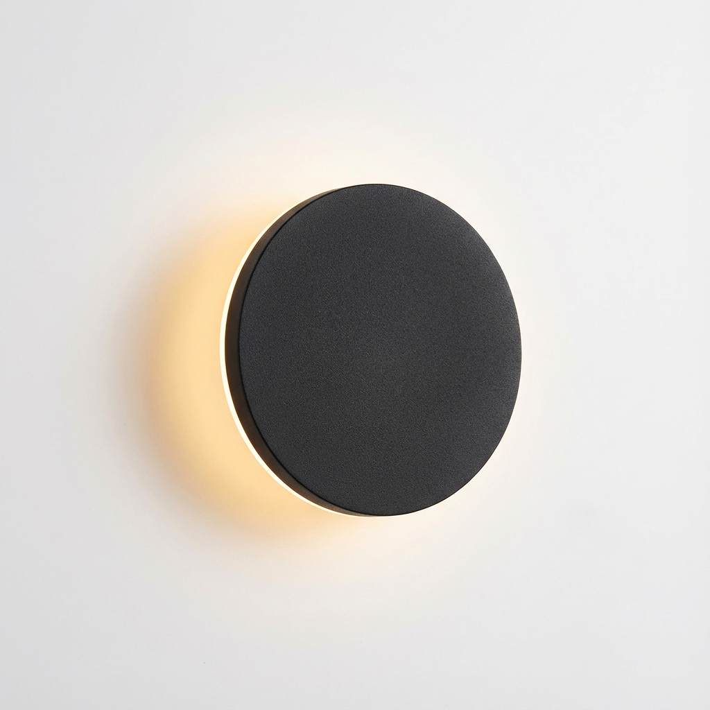 Round Wall Light with LED Halo Glow