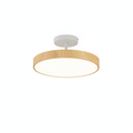 Round Wood Ceiling Light with LED Panel Shade