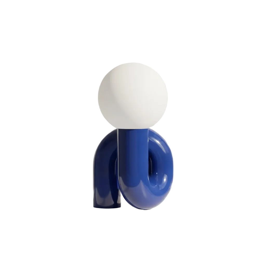 Sculptural Ceramic Table Lamp with Glass Globe