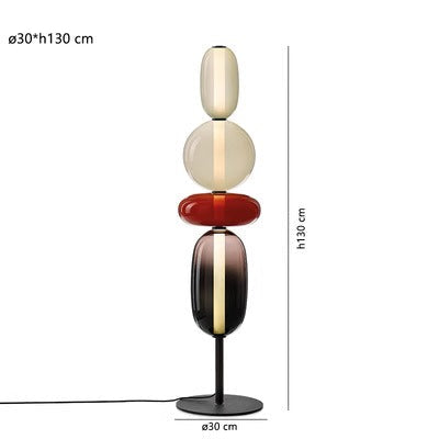 Sculptural Glass Table Lamp with Touch Dimming