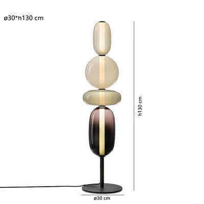 Sculptural Glass Table Lamp with Touch Dimming