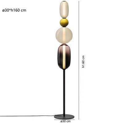 Sculptural Glass Table Lamp with Touch Dimming