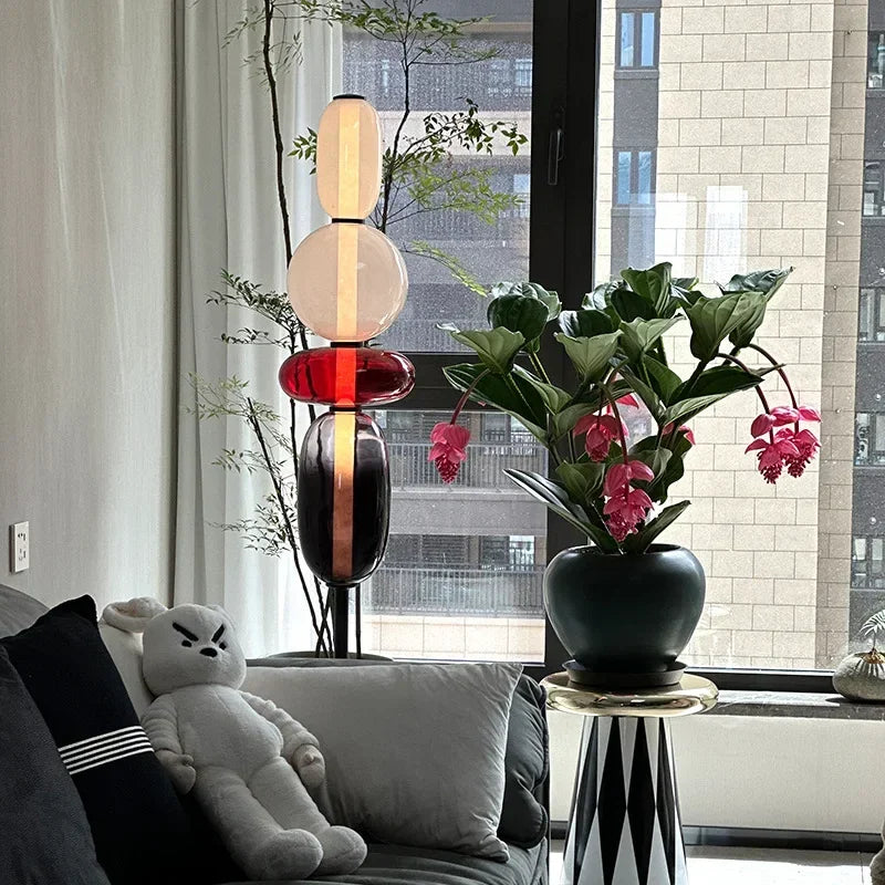 Sculptural Glass Table Lamp with Touch Dimming
