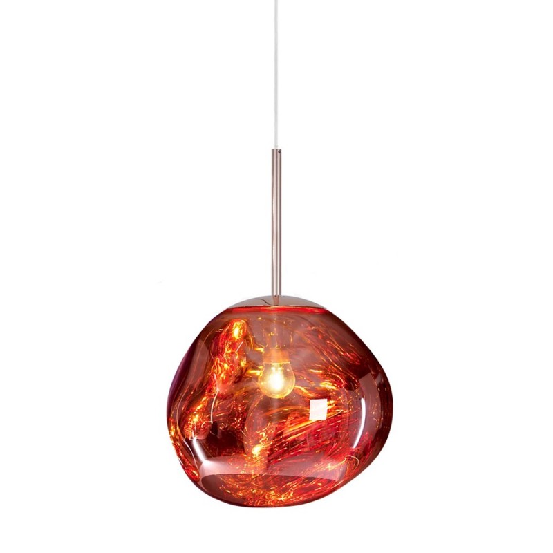 Smoked Glass Pendant Light with Molten Design