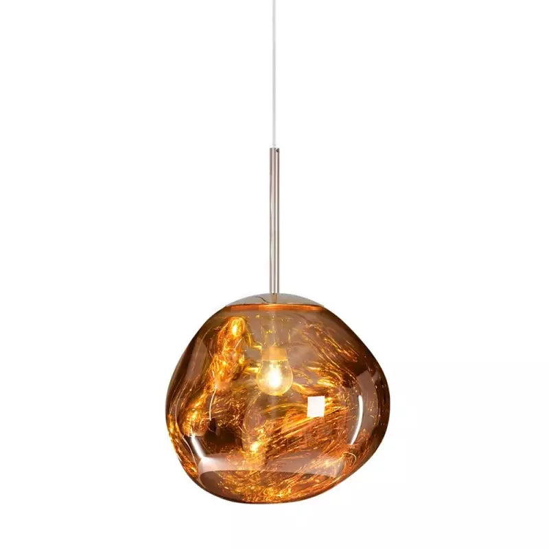 Smoked Glass Pendant Light with Molten Design