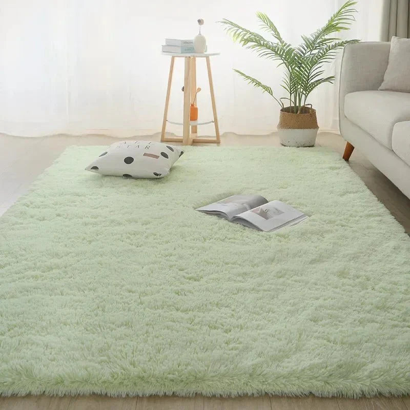 Soft Pink Shag Area Rug with Plush Texture