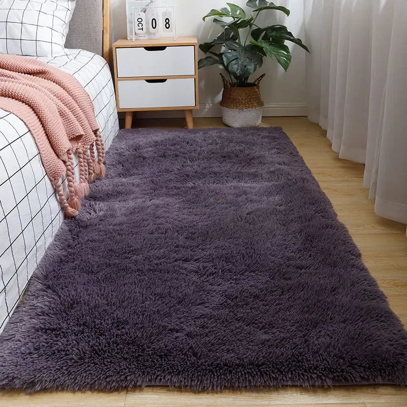 Soft Pink Shag Area Rug with Plush Texture