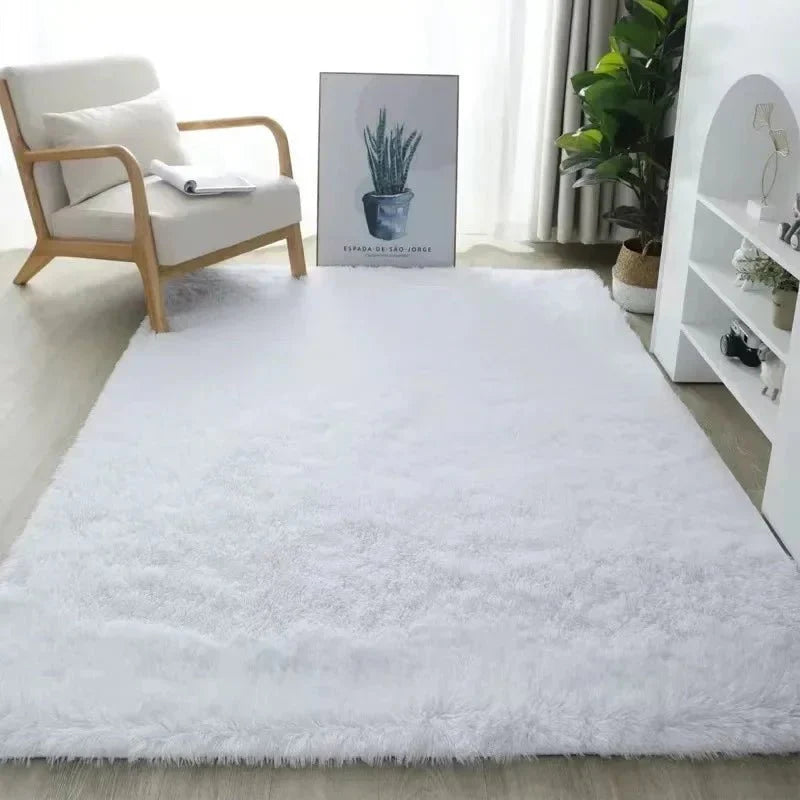 Soft Pink Shag Area Rug with Plush Texture
