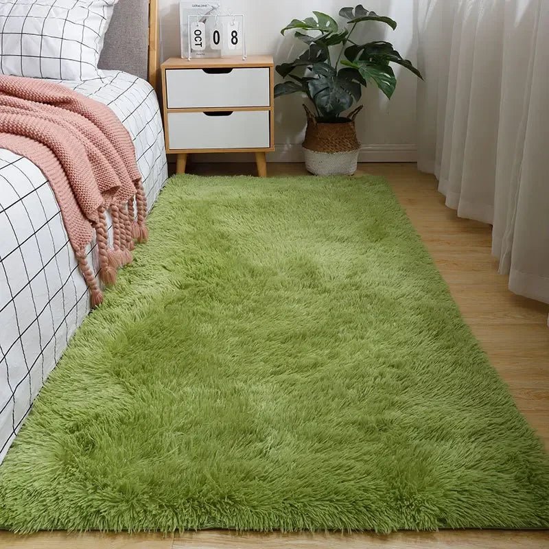 Soft Pink Shag Area Rug with Plush Texture
