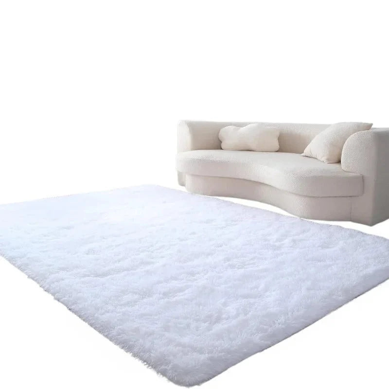 Soft Pink Shag Area Rug with Plush Texture