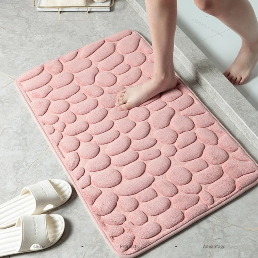 Soft Shower Mats with Pebble Texture Design