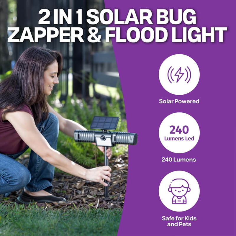 Solar Bug Zapper Light for Outdoor Protection and Illumination