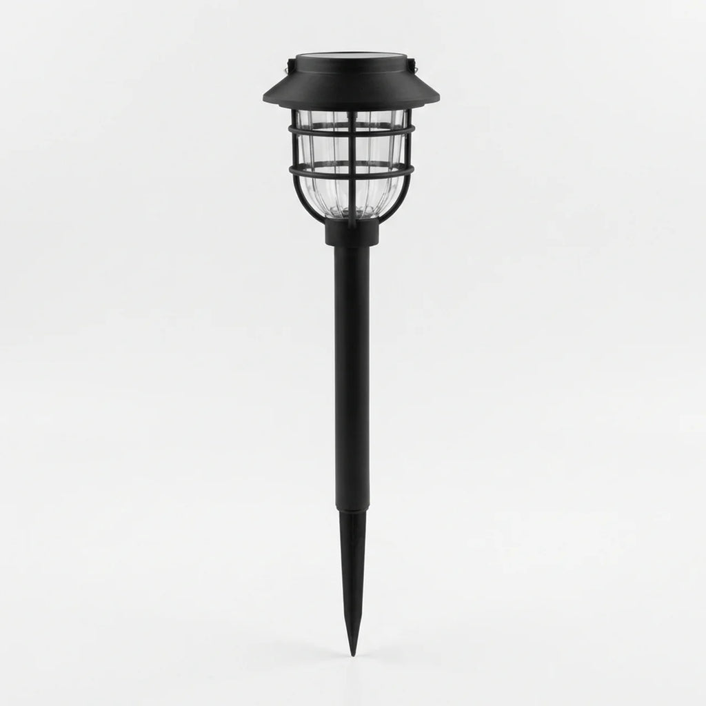 Solar Garden Path Light with Vintage Cage Design