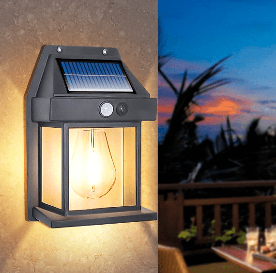 Solar Garden Wall Lantern with Motion Sensor