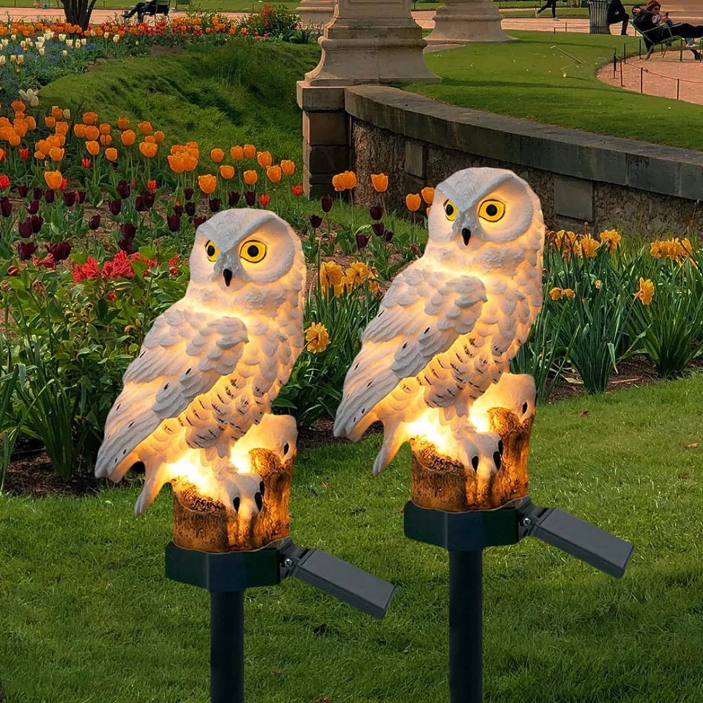 Solar Owl Garden Light with Warm LED Glow