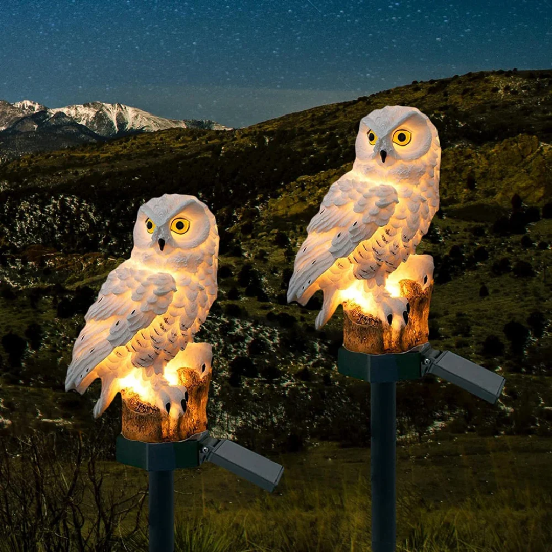 Solar Owl Garden Light with Warm LED Glow