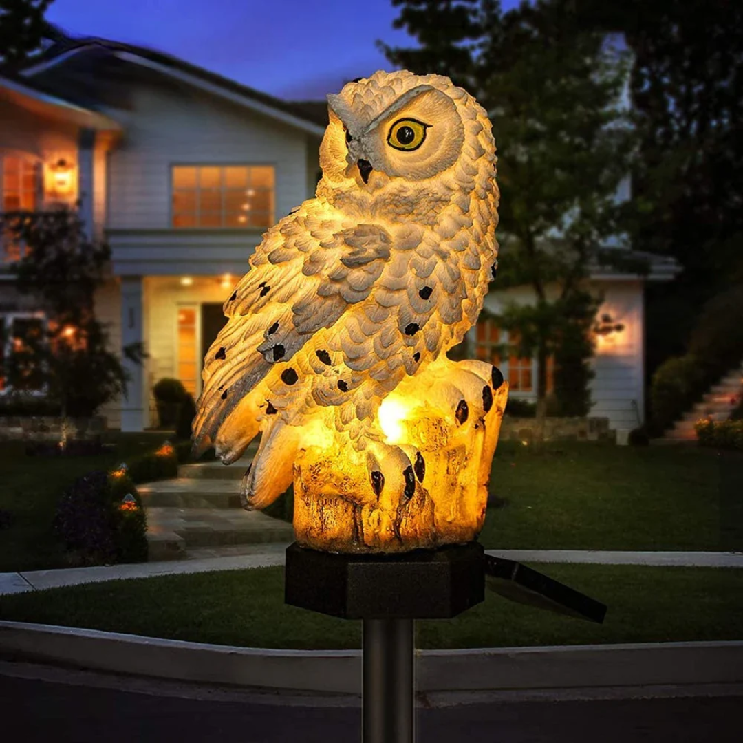 Solar Owl Garden Light with Warm LED Glow