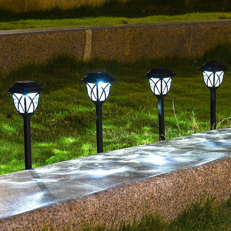 Solar Path Lights with Decorative Lantern Design