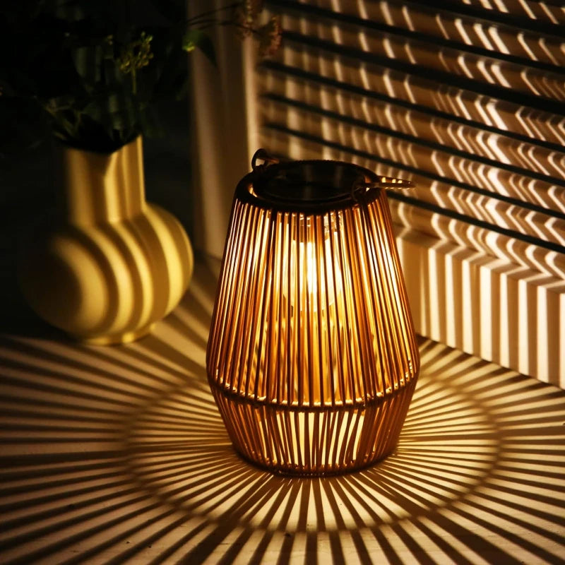 Solar Rattan Outdoor Lantern