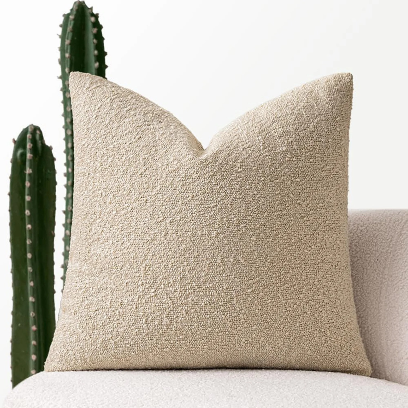 Textured Bouclé Cushion Cover for Elegant Home Styling
