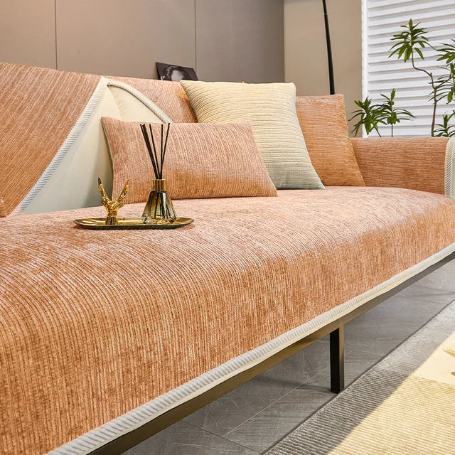Textured Chenille Sofa Cover for Comfort and Protection