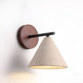 Travertine Cone Wall Sconce with Wood Mount