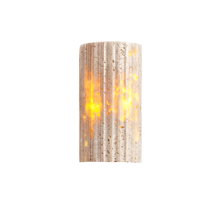 Travertine Wall Sconce Light with Warm LED Glow