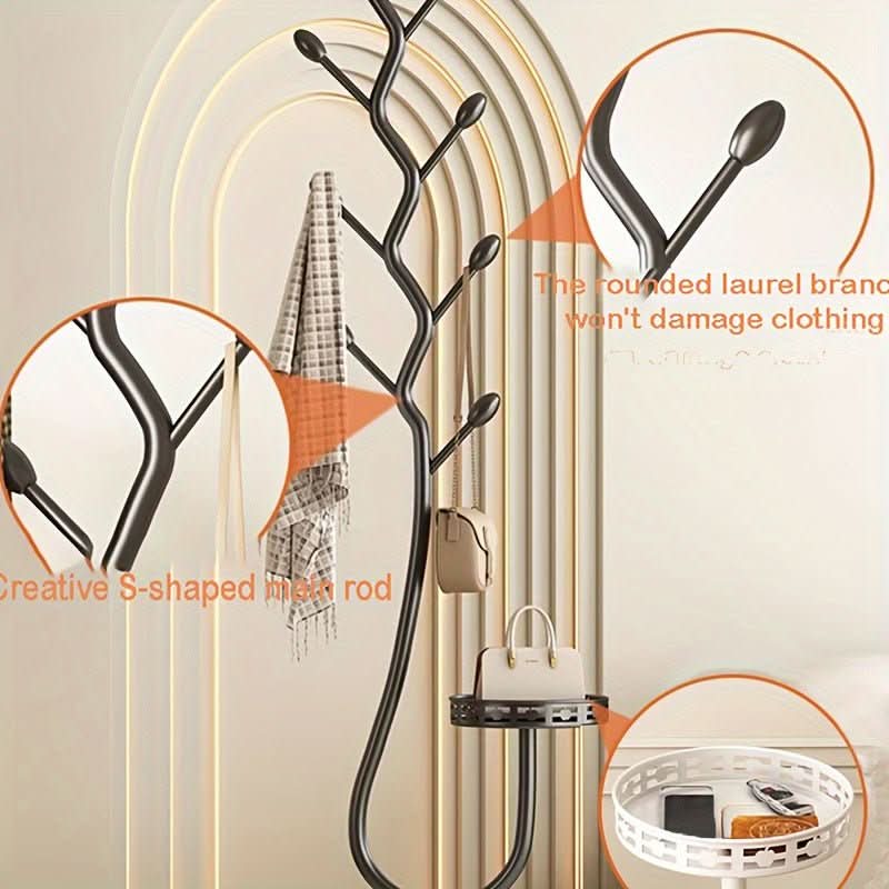 Tree Style Coat Rack with Freestanding Design