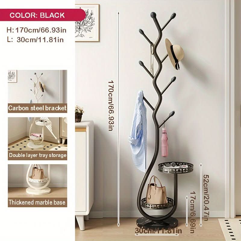 Tree Style Coat Rack with Freestanding Design